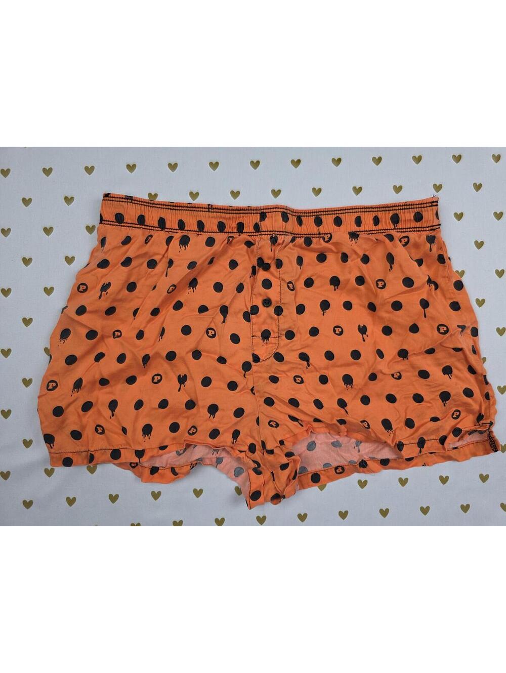 Victorias Secret PINK Silky Orange XS Sleep Shorts Boxers Pajama Bottoms